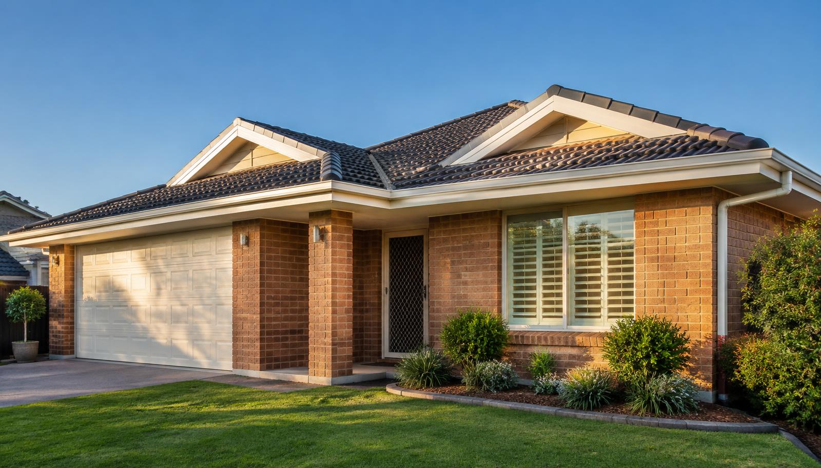 Home with a roofline and gutters